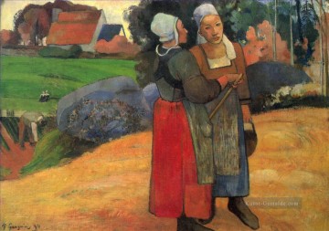 Paysannes bretonnes Breton Bauer Frau Beitrag Impressionismus Primitivismus Paul Gauguin Ölgemälde